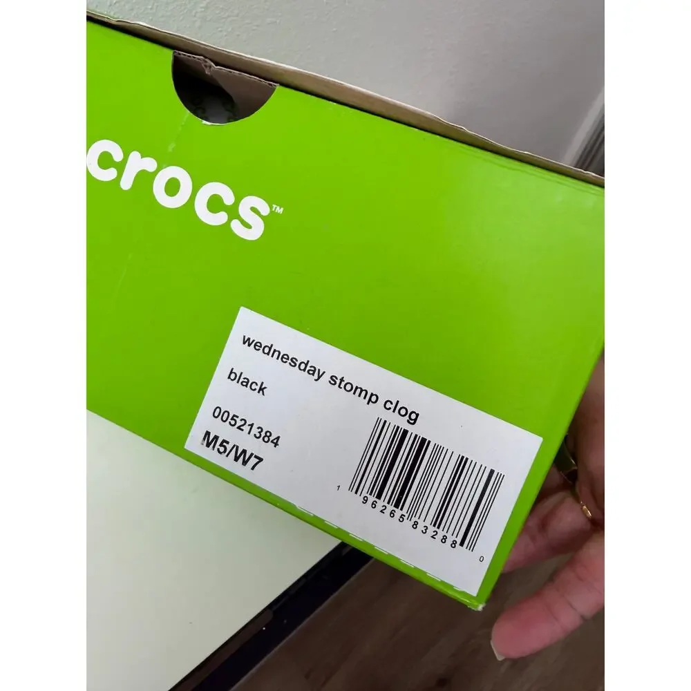 NWT Crocs x Wednesday Stomp Clog Black Womens 7